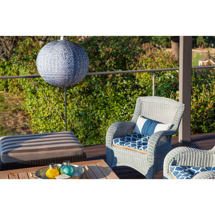 Contemporary Indoor/Outdoor 18" Globe LED Pendant in Metallic Blue