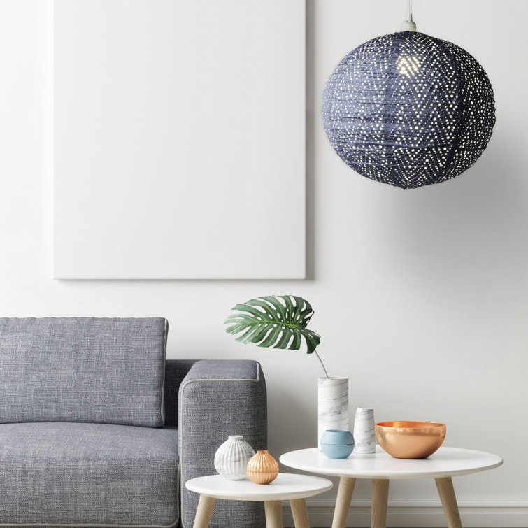 Contemporary Indoor/Outdoor 18" Globe LED Pendant in Metallic Blue