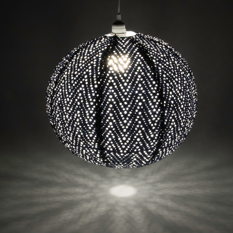 Contemporary Indoor/Outdoor 18" Globe LED Pendant in Metallic Blue