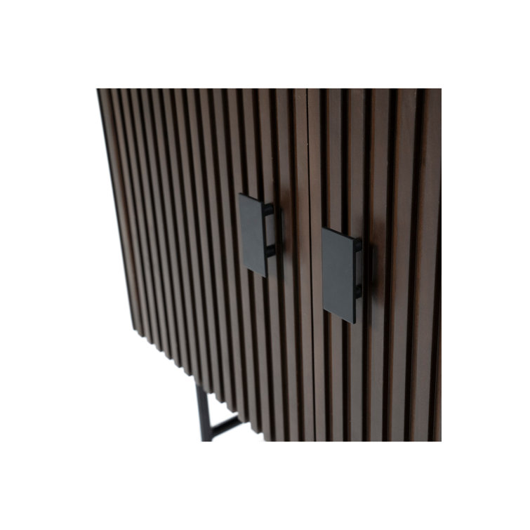 Brown Mango Wood Vertical Bookcase with Doors