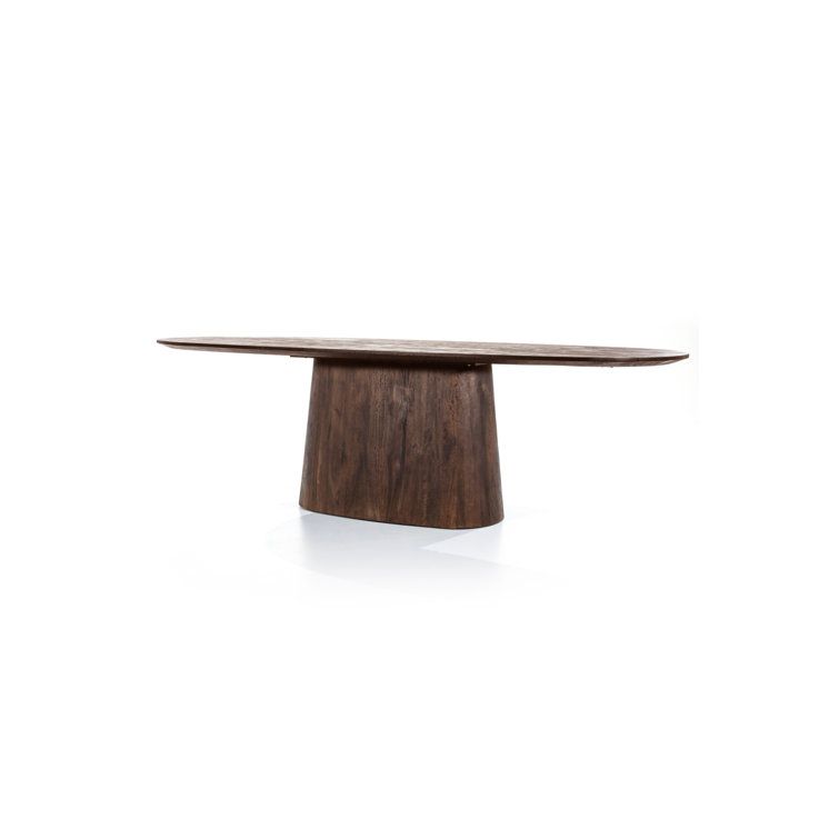 Eleonora Aron Brown Oval Mango Wood Dining Table