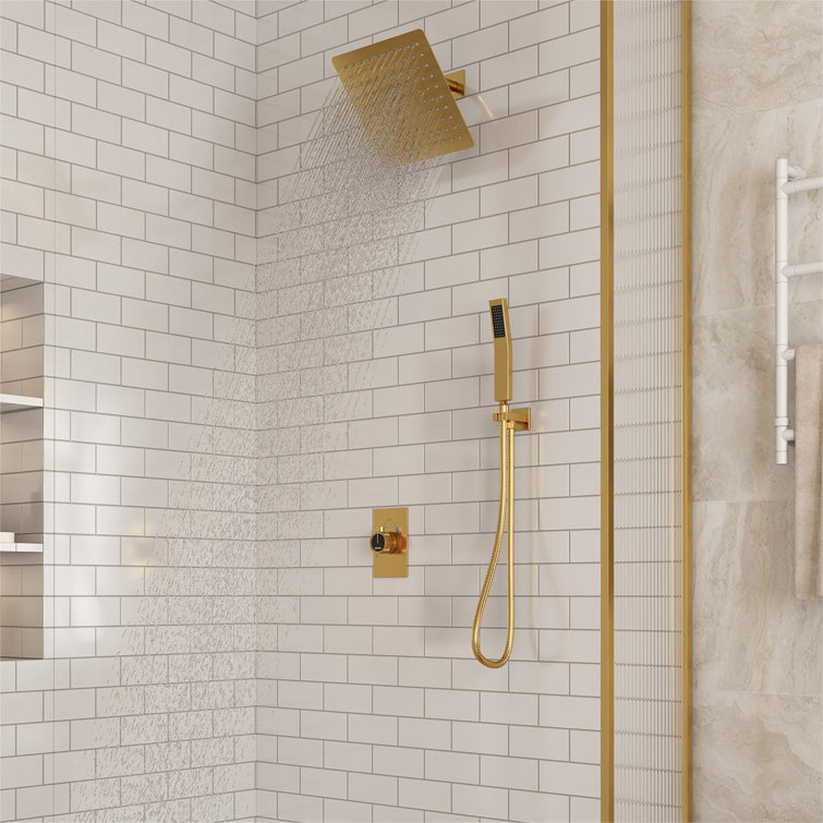 Brushed Gold Multi-Head Wall Mounted Shower System
