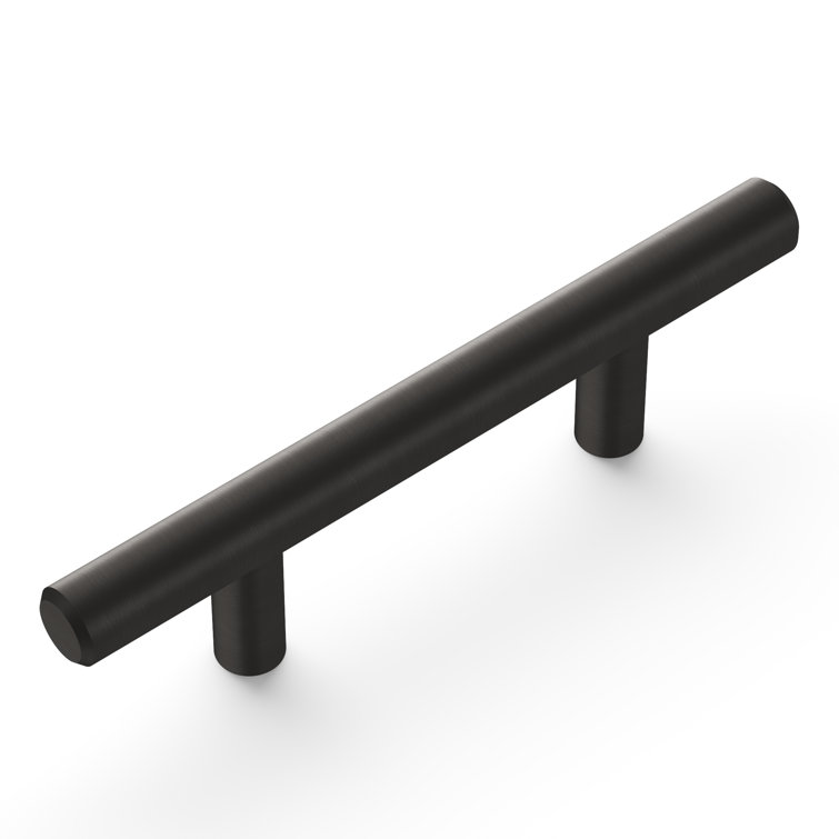 Brushed Black Nickel Modern Bar Cabinet Pulls with Mounting Hardware