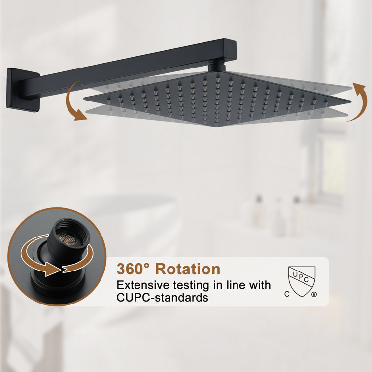 Matte Black Multi-Function Thermostatic Shower System with Digital Display