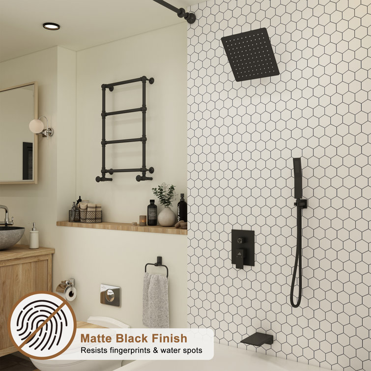 Large Nickel Multi-Head Rain Shower System with Handheld