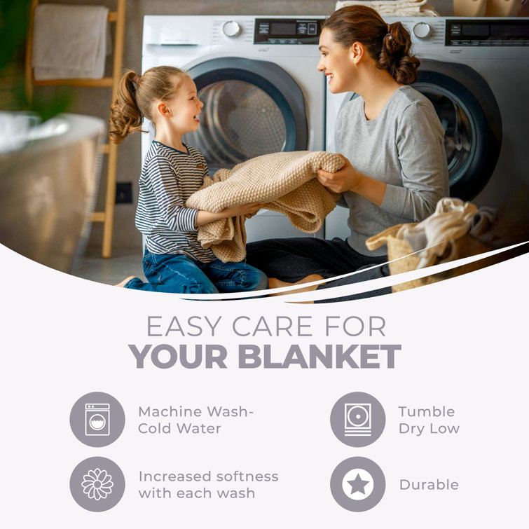 White Cotton Diamond Weave Reversible Throw Blanket