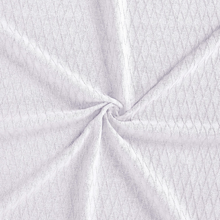 White Cotton Diamond Weave Reversible Throw Blanket