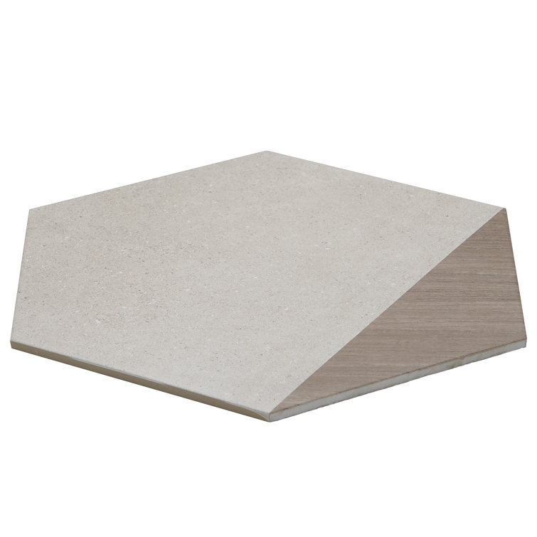 Taupe and Wood Look Hexagon Porcelain Wall & Floor Tile