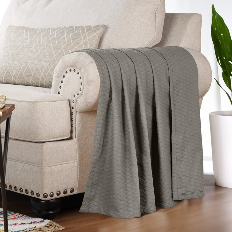 Full Size Grey Cotton Reversible Kids Blanket