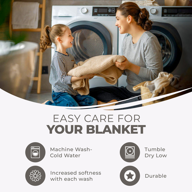 Full Size Grey Cotton Reversible Kids Blanket