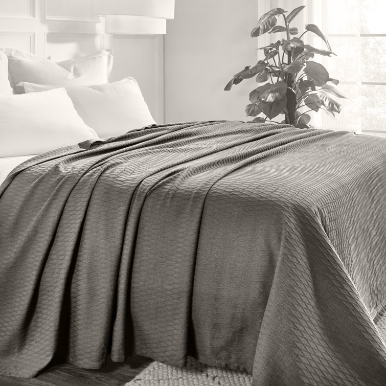 Full Size Grey Cotton Reversible Kids Blanket