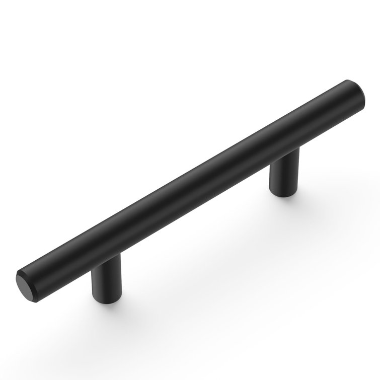 Matte Black Steel Bar Pull Cabinet Handles with Mounting Hardware