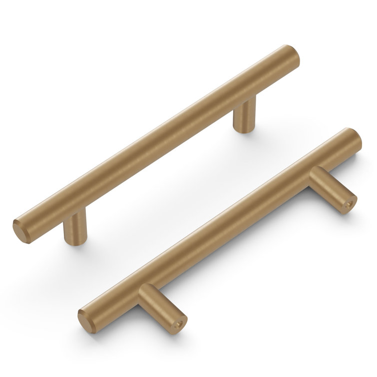 Champagne Bronze Satin Finish Modern Bar Pulls with Mounting Hardware