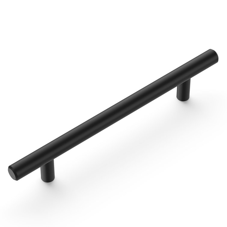 Matte Black Steel Bar Cabinet Pulls with Mounting Hardware