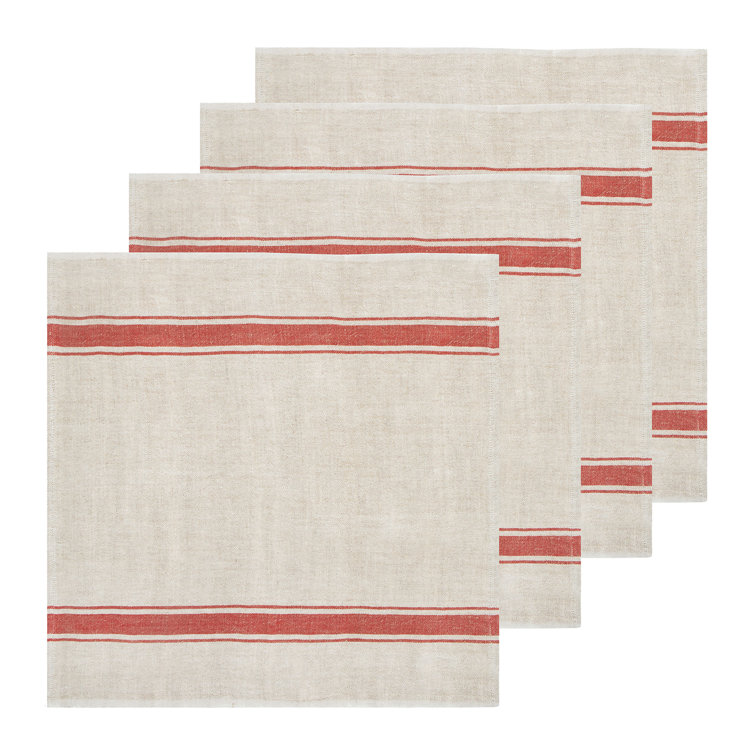Gracie Oaks Cangelosi Striped Square Napkin (Set of 4)