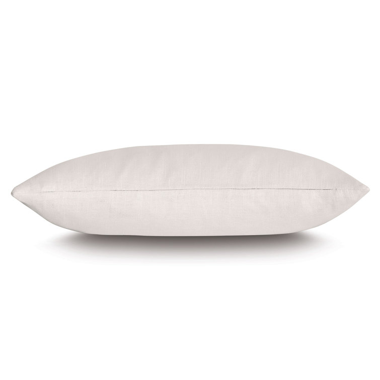 Ivory Linen Blend Lumbar Pillow with Border Trim