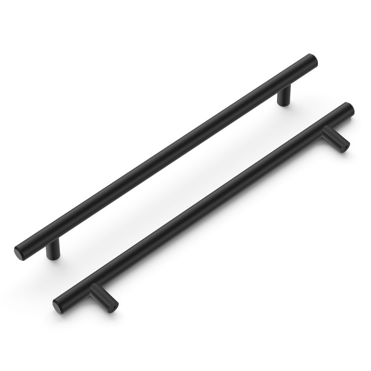 Matte Black Steel Modern Bar Pull Handles with Mounting Hardware