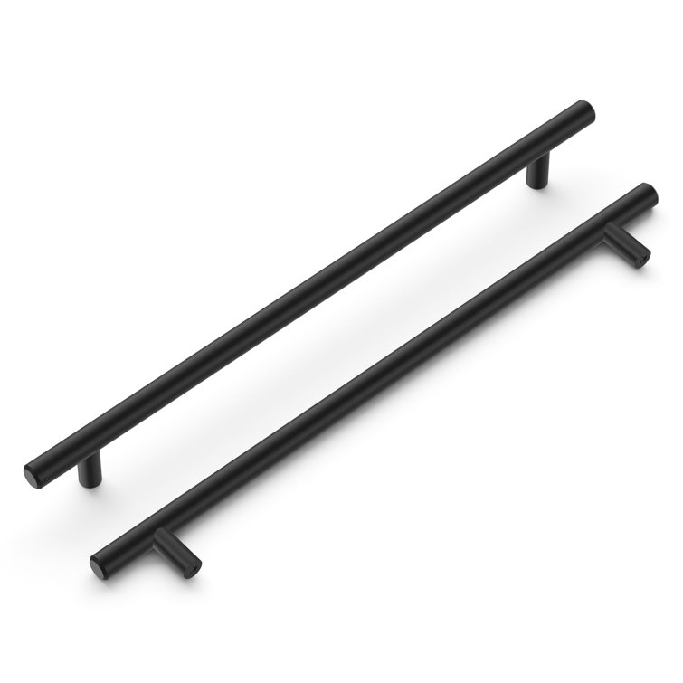 Matte Black Steel Bar Pulls with Mounting Hardware, 10-1/16" Center to Center