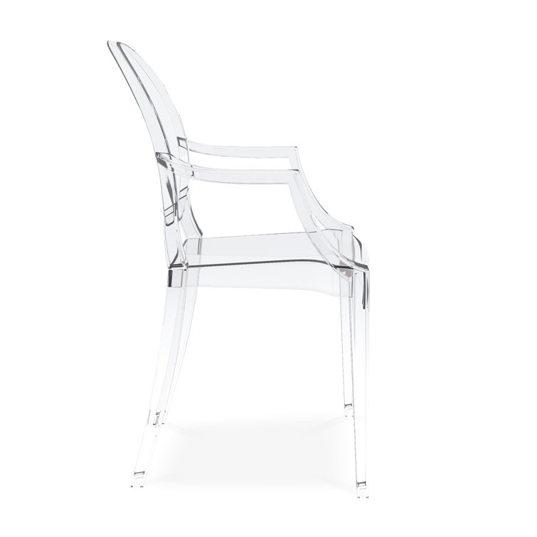 Clear Polycarbonate Modern Arm Chairs, Set of 4