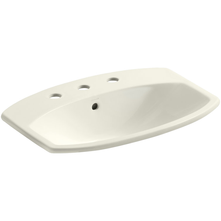 Cimarron Biscuit Oval Ceramic Topmount Bathroom Sink