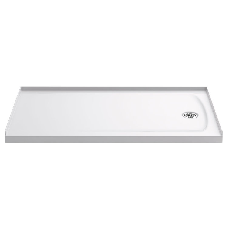 Ballast 60" x 32" White Acrylic Shower Base with Right-Hand Drain