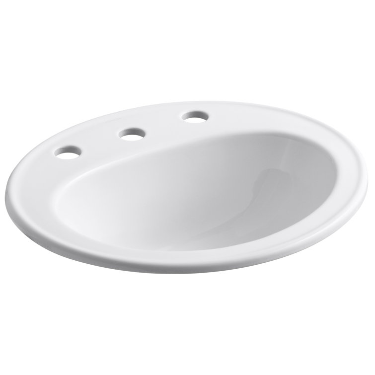 White Ceramic Oval Undermount Bathroom Sink with Overflow