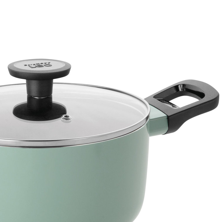 Green Aluminum Non-stick Casserole with Glass Lid