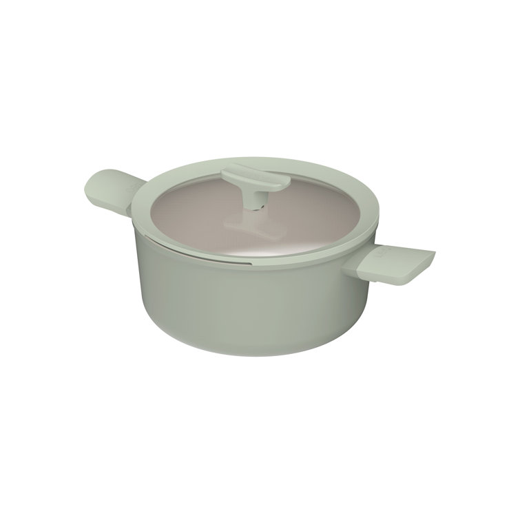 Sage Green 4.6qt Recycled Aluminum Stockpot with Glass Lid