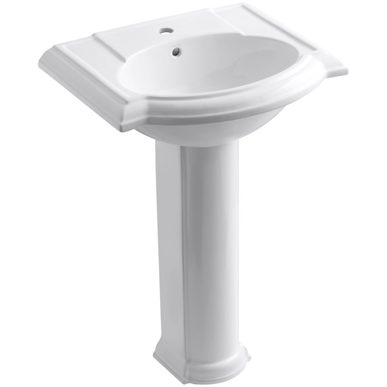 Devonshire White Ceramic 24" Pedestal Bathroom Sink