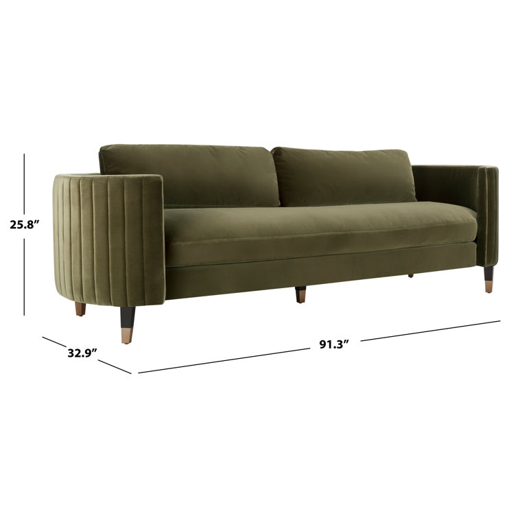 Giotto Dark Olive Green Velvet Split Back Sofa