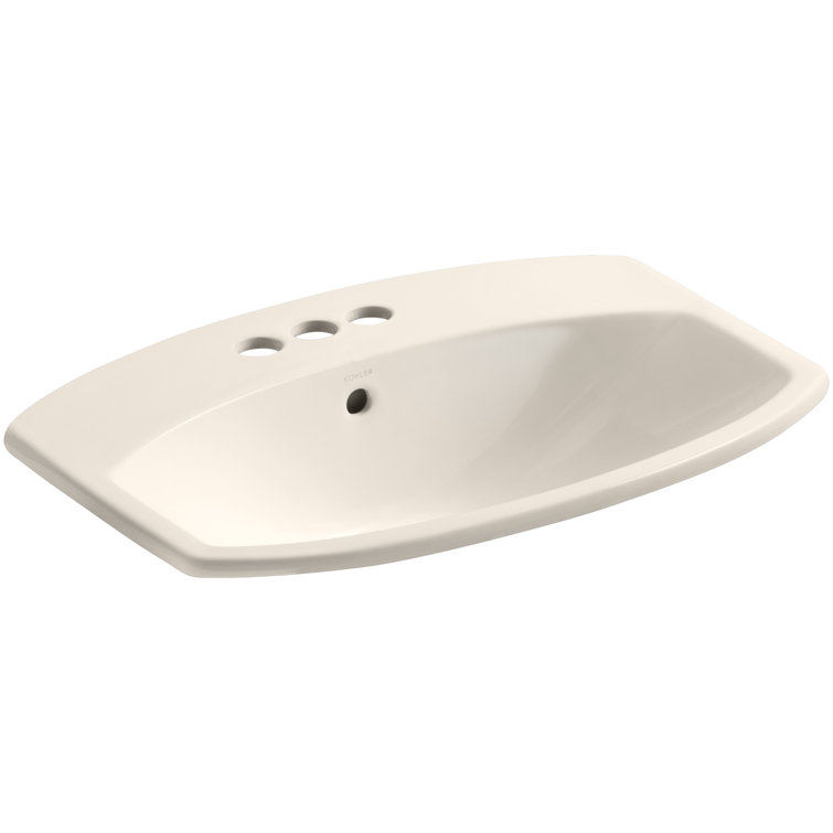 Cimarron Biscuit Oval Ceramic Topmount Bathroom Sink