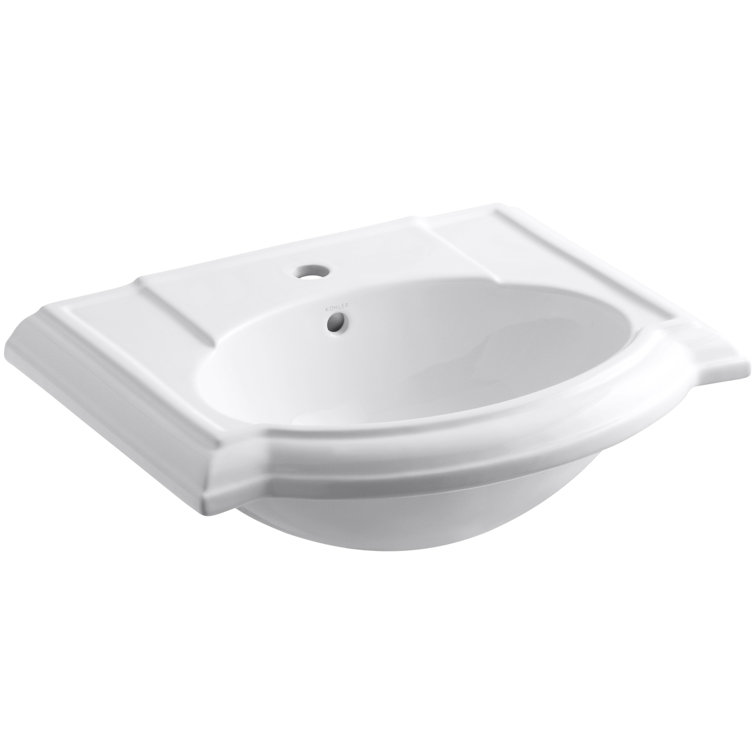 Devonshire White Ceramic 24" Pedestal Bathroom Sink