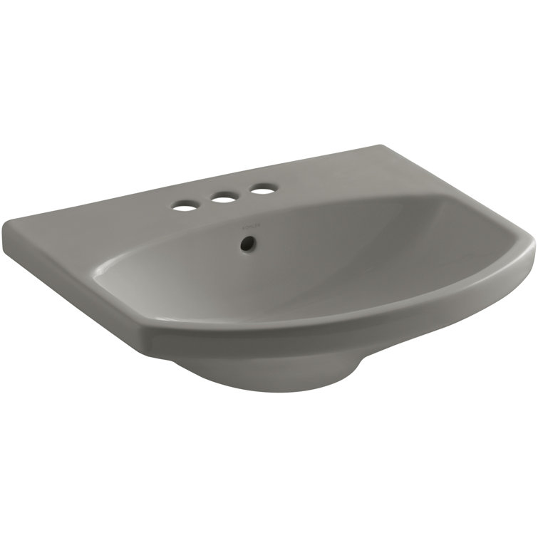 Cimarron Elegant White Ceramic Oval Pedestal Bathroom Sink