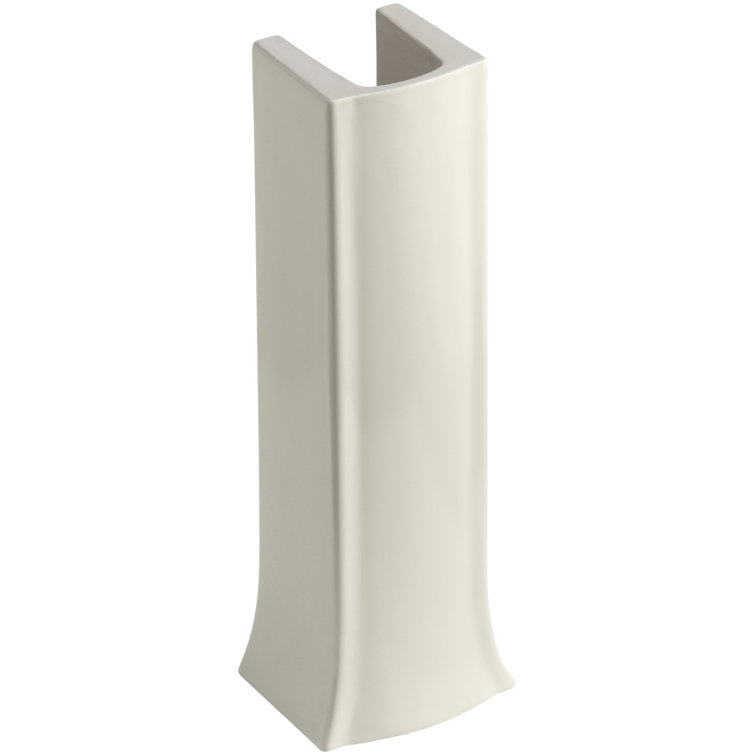 Biscuit Vitreous China Square Pedestal Sink Base