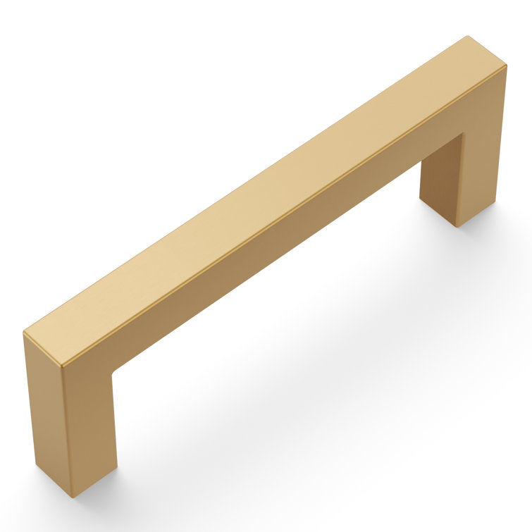 Brushed Brass Modern Bar Cabinet Drawer Pulls, 3-3/4"