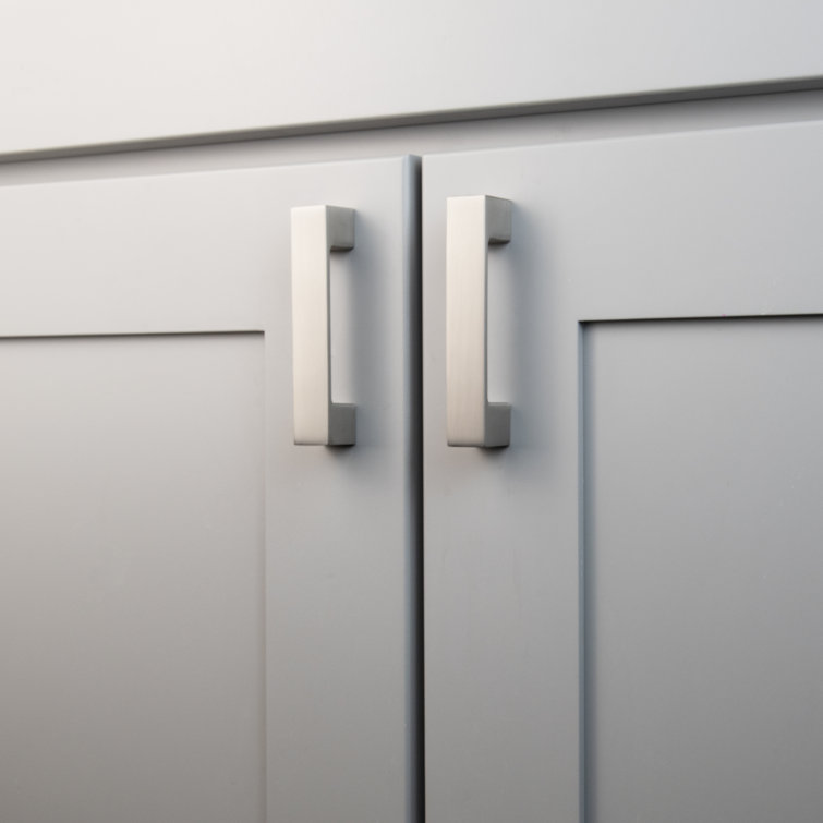 Satin Nickel 3-Inch Modern Bar Cabinet Pulls