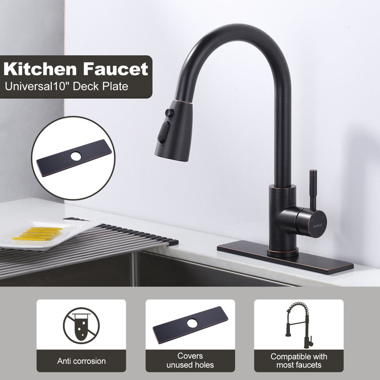 10" Oil Rubbed Bronze Stainless Steel Faucet Deck Plate