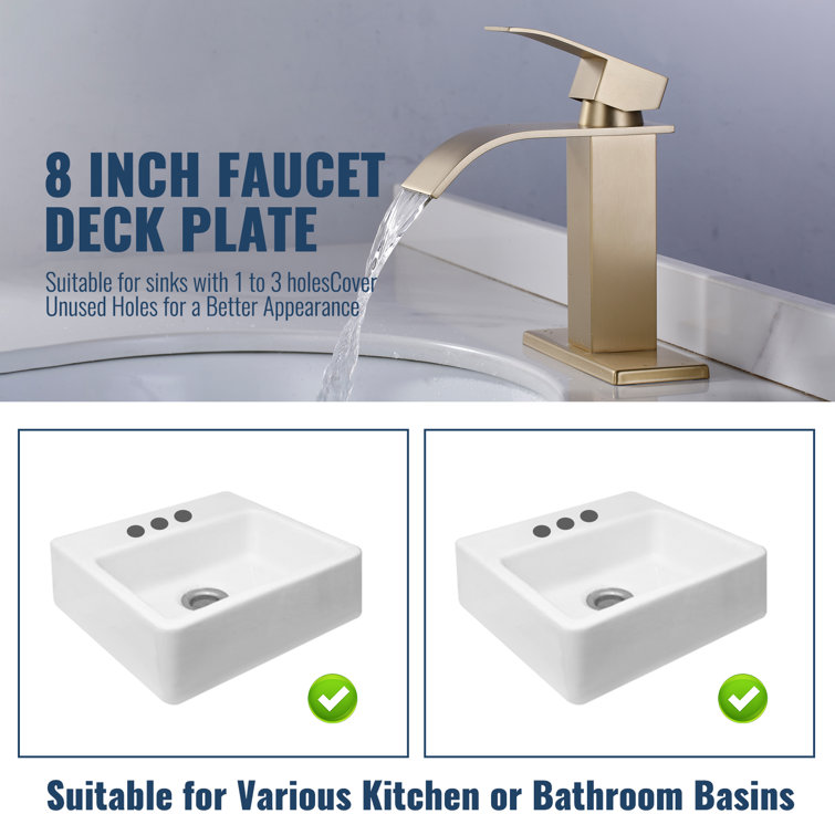 10 Inch Gold Stainless Steel Kitchen Faucet Deck Plate