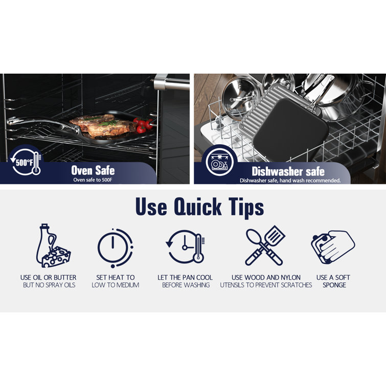 Modern Industrial 20'' Black Anodized Aluminum Square Griddle