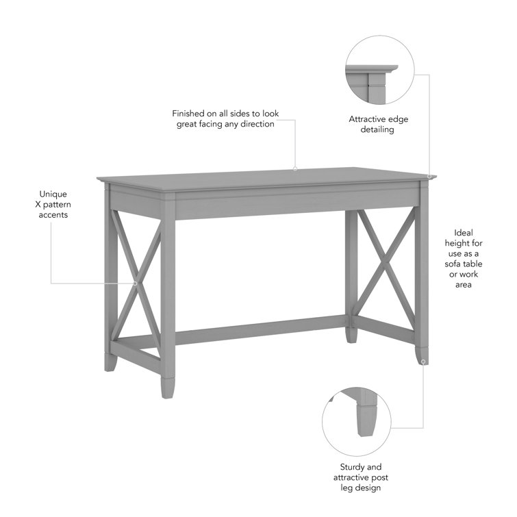Key West 48'' Cape Cod Gray Engineered Wood Writing Desk