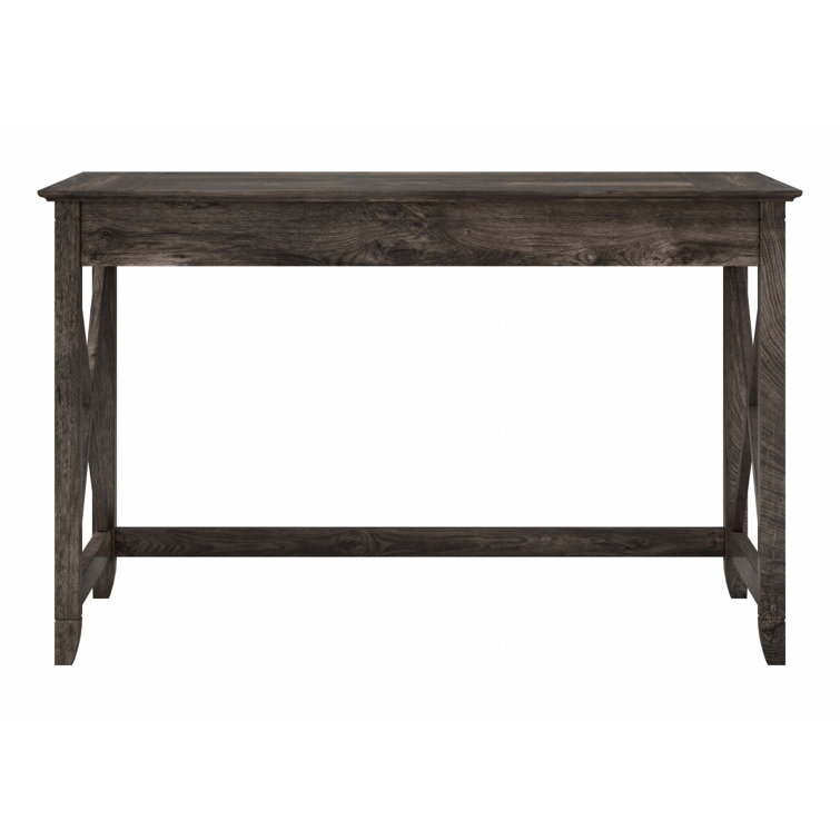 48'' Dark Gray Hickory Engineered Wood Writing Desk with Drawer