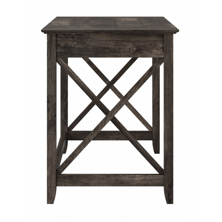 48'' Dark Gray Hickory Engineered Wood Writing Desk with Drawer