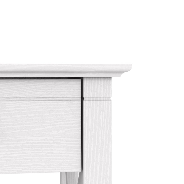 Pure White Oak 60" Corner Desk with Drawer and X-Shaped Sides