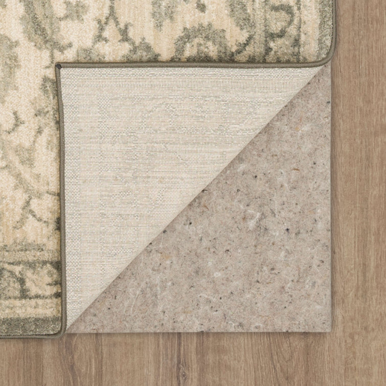 Gray Floral Motif Small Synthetic Accent Rug