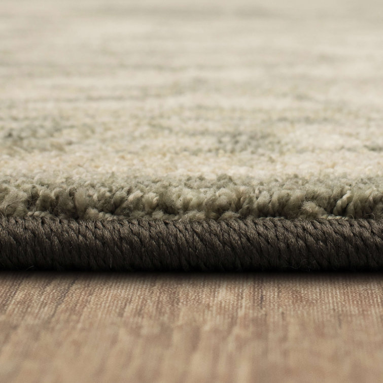 Gray Floral Motif Small Synthetic Accent Rug