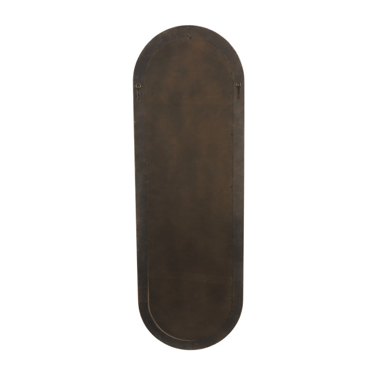 White Oval Full Length Wood Wall Mirror