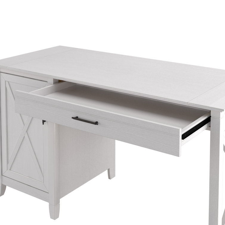 Key West 54'' Pure White Oak Computer Desk with Storage
