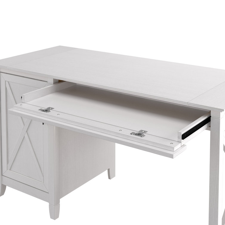Key West 54'' Pure White Oak Computer Desk with Storage