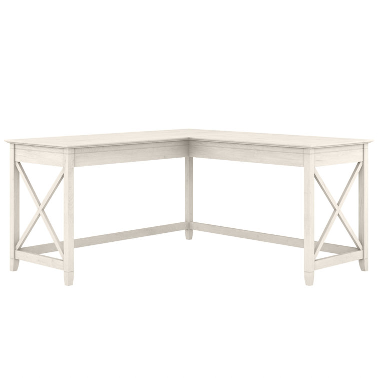 Key West Linen White Oak 60" L-Shaped Computer Desk