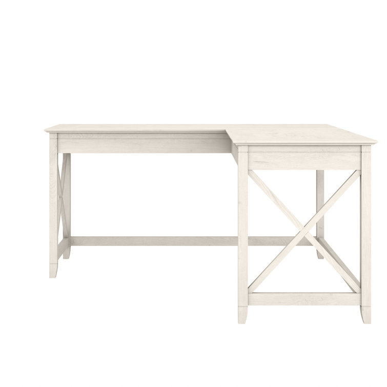 Key West Linen White Oak 60" L-Shaped Computer Desk